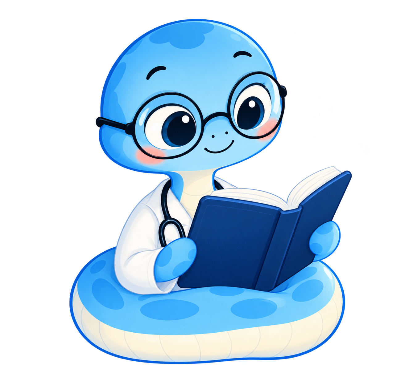 Ascle oficial de cuerpo completo, con bata y libro azul
